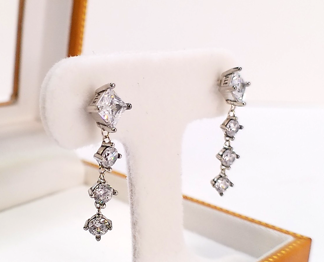 Authentic PANDORA Sparkling Drop Earrings Sterling Silver S 925 - photo 3