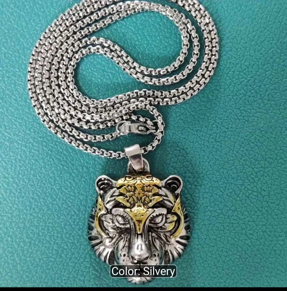 Men's Exquisite Trendy Fashion Tiger Head Pendant Necklace - photo 2
