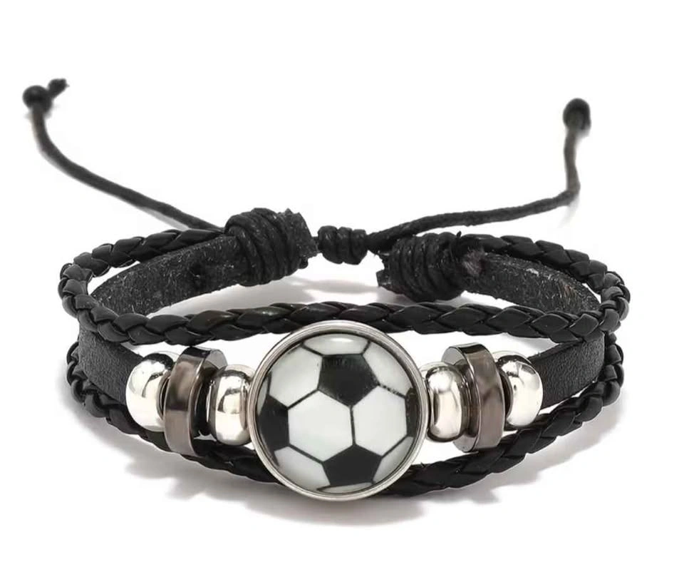 Men's Football Woven Faux Leather Bracelet - photo 2