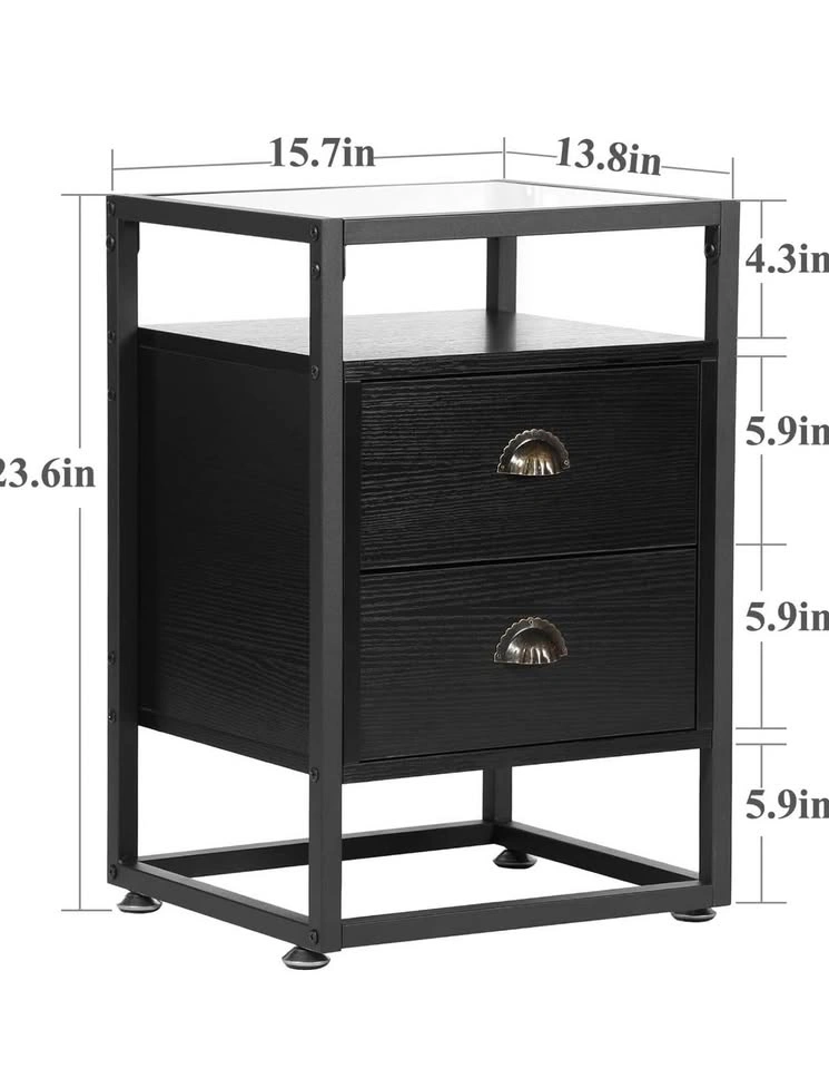 Glass Top End Table - photo 2