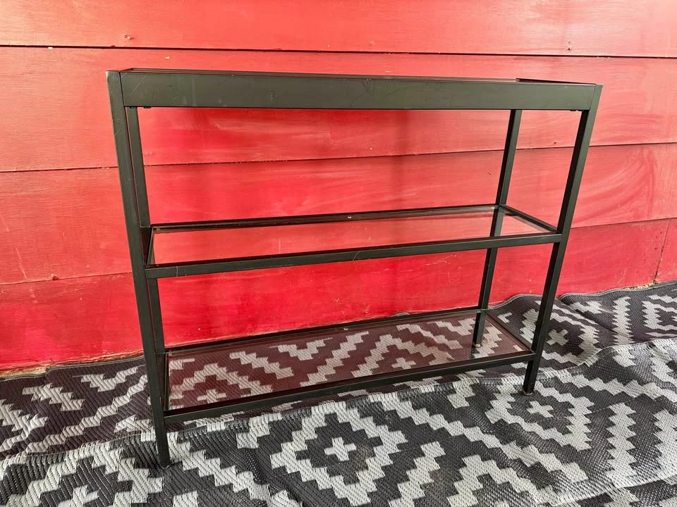 Black Glass Console Table