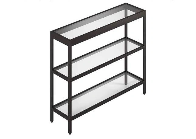 Black Glass Console Table - photo 2