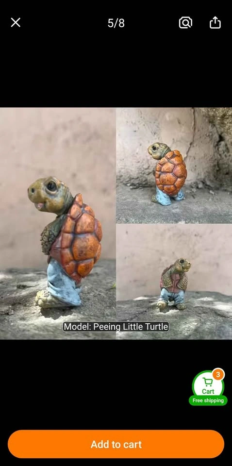 Whimsical Outdoor Urinal Turtle Statue for Garden Decor - photo 4