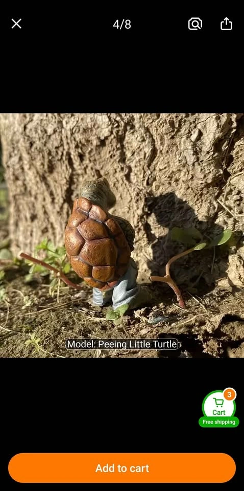 Whimsical Outdoor Urinal Turtle Statue for Garden Decor - photo 5