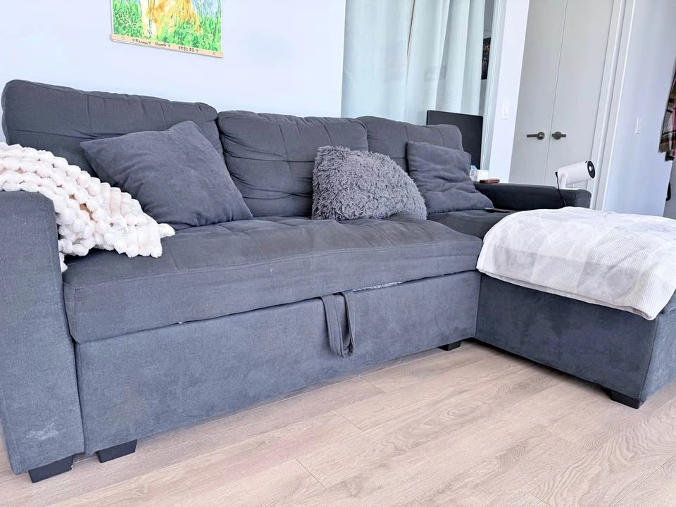 Free delivery today for Grey Sectional Sofa with Dual Storage
