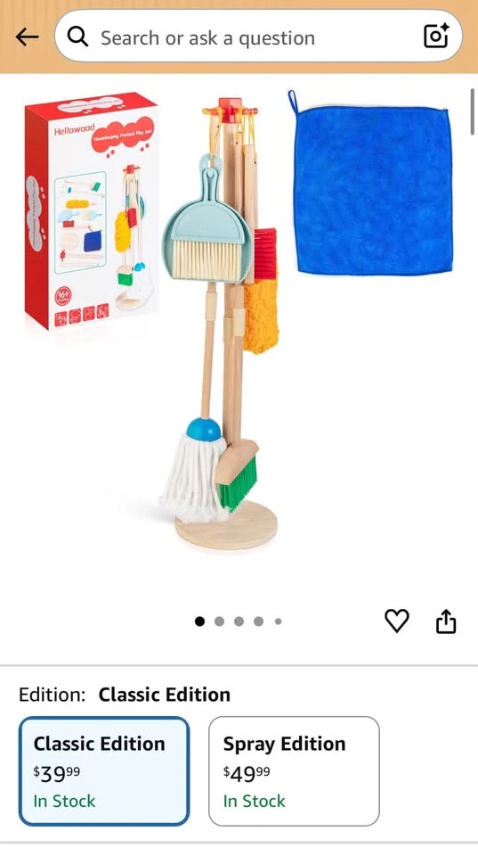 Kids wooden cleaning set - photo 4