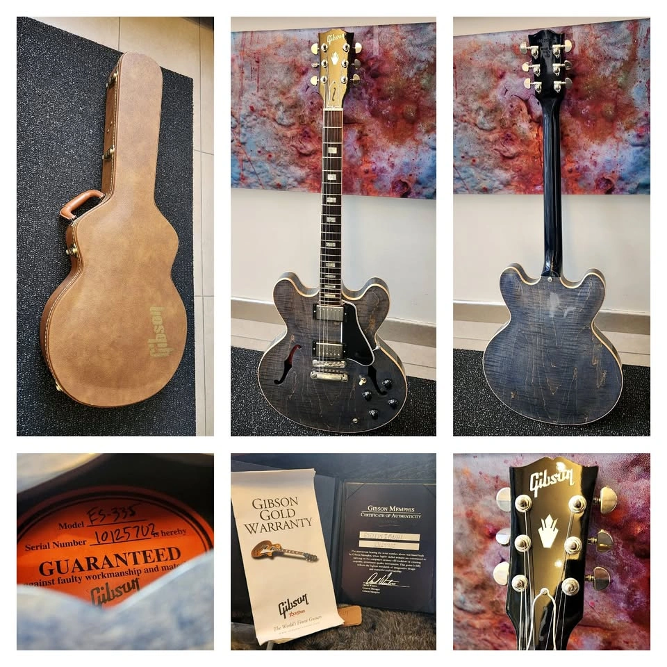 $5500 Gibson Memphis ES-335 Figured Electric Guitar – Indigo Blu