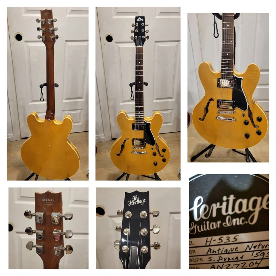 $3800 Heritage 535 Semi-hollow Electric Guitar - Natural