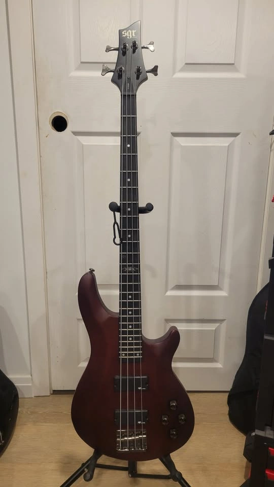 $500 Schecter Omen-4 Electric Bass Guitar - Satin Walnut - photo 2