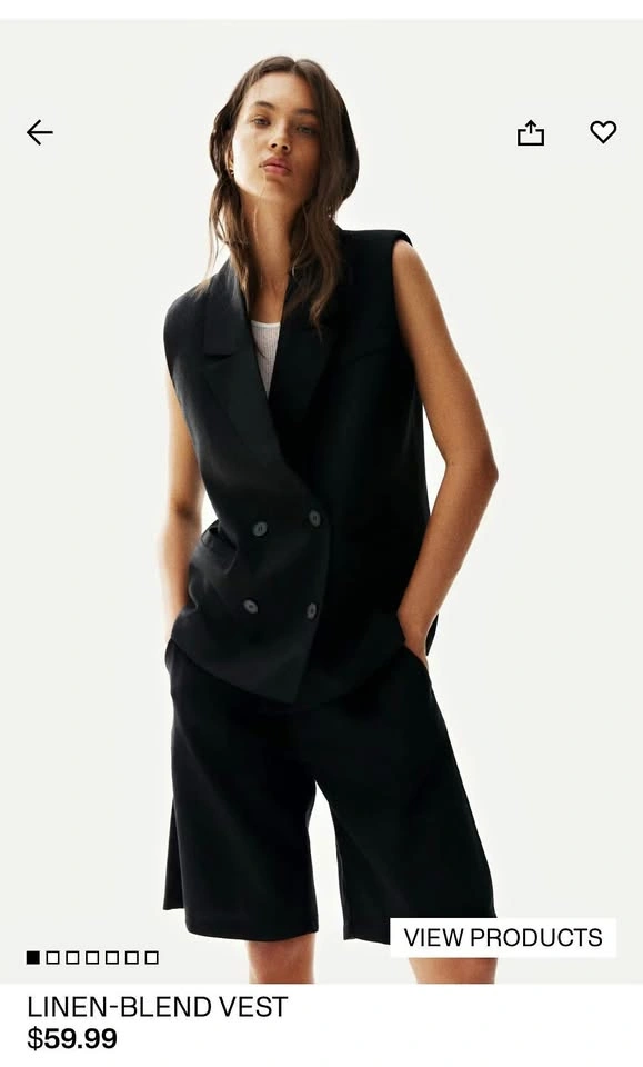 H&M Black Linen Vest