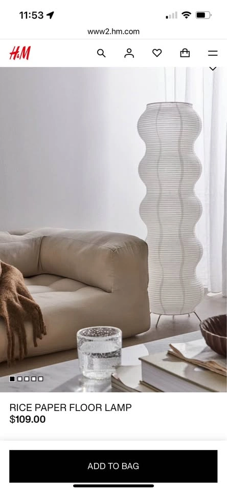 Funky Warm Lighting Wavy Rice Paper Floor Lamp - photo 3