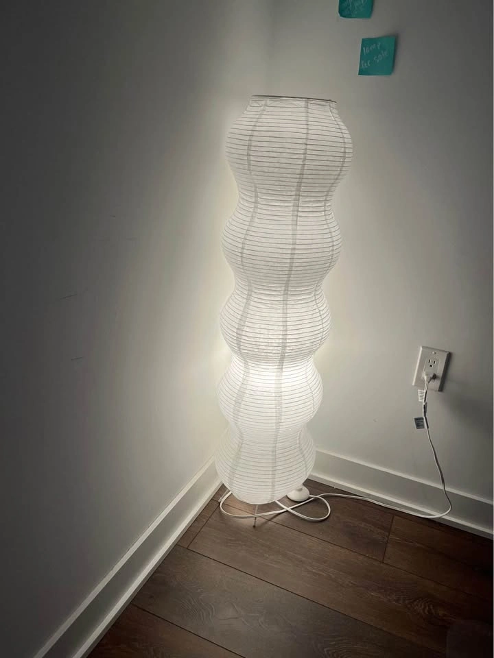 Funky Warm Lighting Wavy Rice Paper Floor Lamp - photo 4