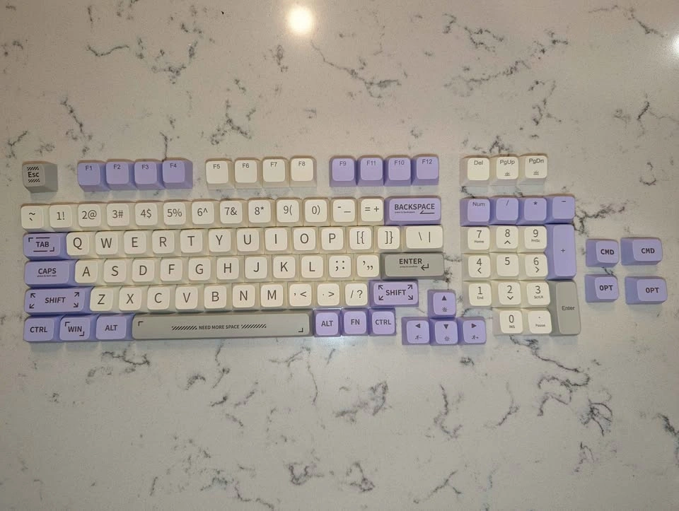Purple and White Mechanical Keyboard Keycap Set - photo 2