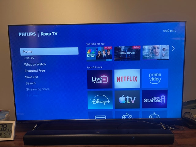 55” Philips Roku TV with Box