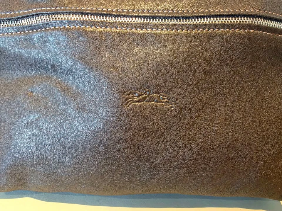 Longchamp Brown Leather Top Handle Pouch Bag - photo 2