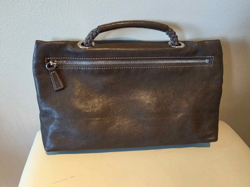 Longchamp Brown Leather Top Handle Pouch Bag - photo 4