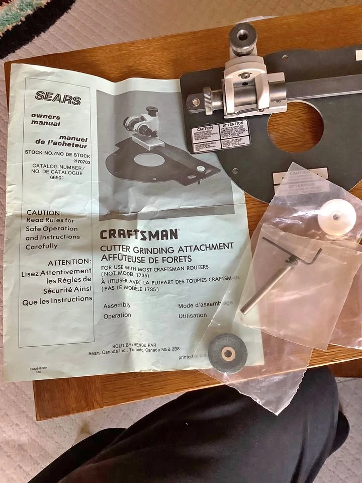 Sears Cutter Grinding Attachment With Original Manual