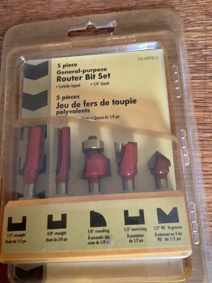 Router Bit Set 5 Piece General Purpose With 1/4” Shanks