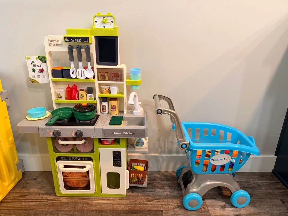 Kids Play Kitchen + Shopping Cart Set - photo 2