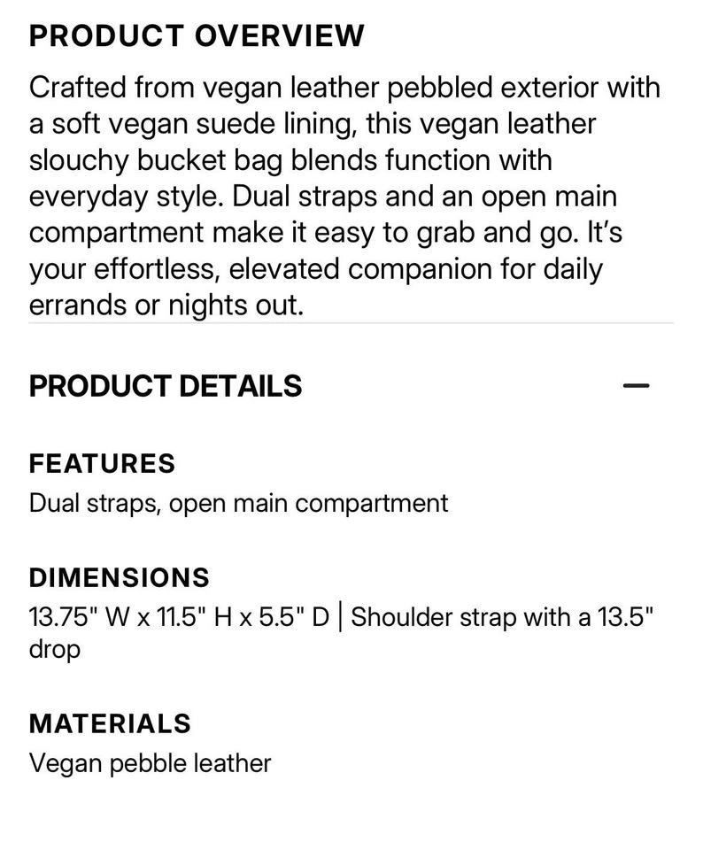 8 other reasons vegan leather slouchy bucket bag - photo 5