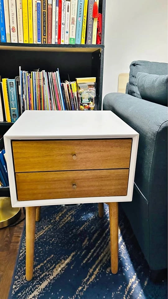 Night stand with gold hardware