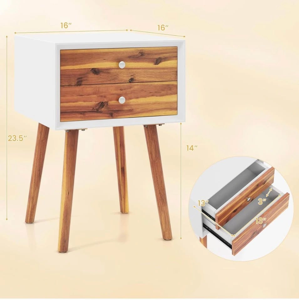 Night stand with gold hardware - photo 3