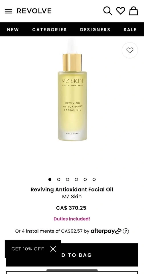 MZ Skin REVIVING ANTIOXIDANT FACIAL OIL