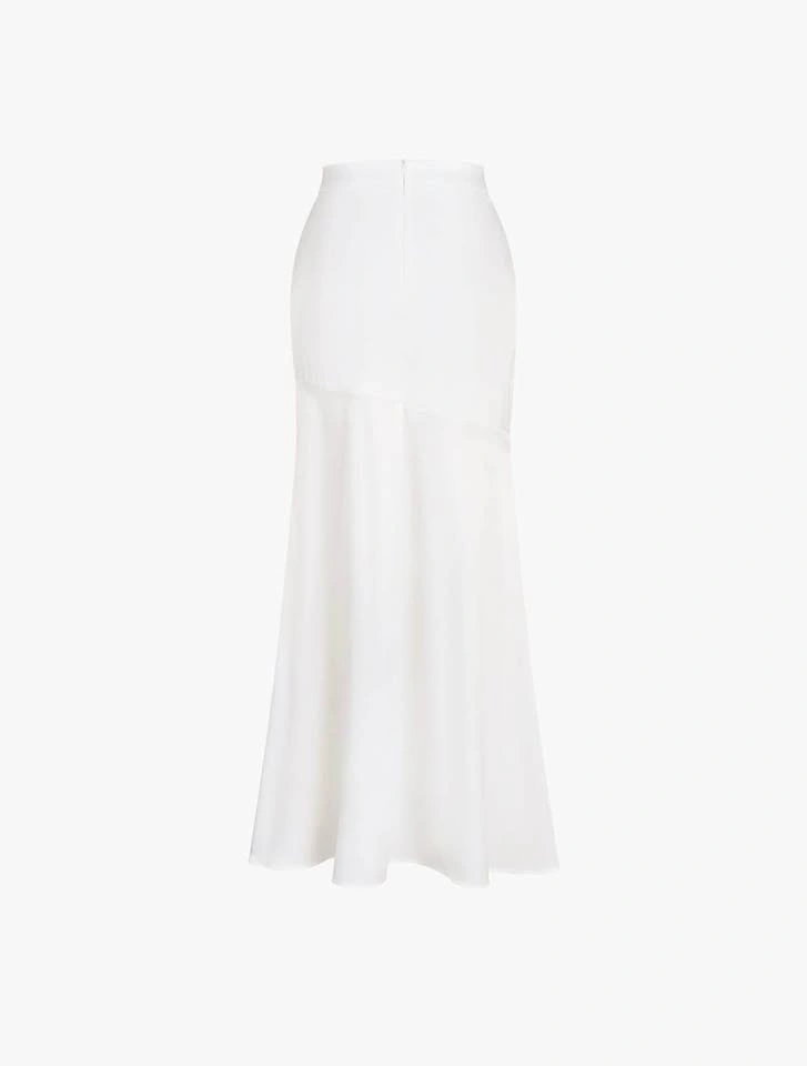 Satin White Split Maxi Skirt - photo 5