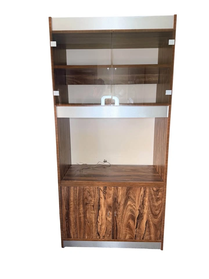 Mid Century Modern Walnut Display Cabinets - photo 2