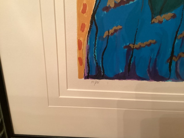 Vintage Framed Serigraph Print by Bracha Guy - photo 2