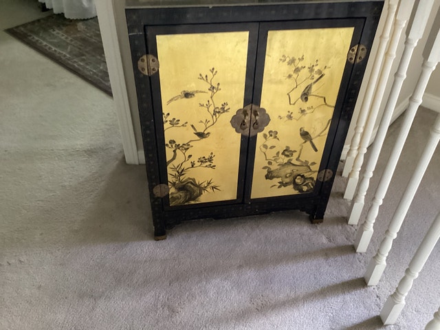 Chinese Vintage Gold Leaf Lacquer Cabinet