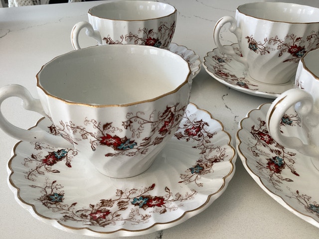 Johnson Bros. Snowhite Regency Tea Cups & Saucers - $5 Each