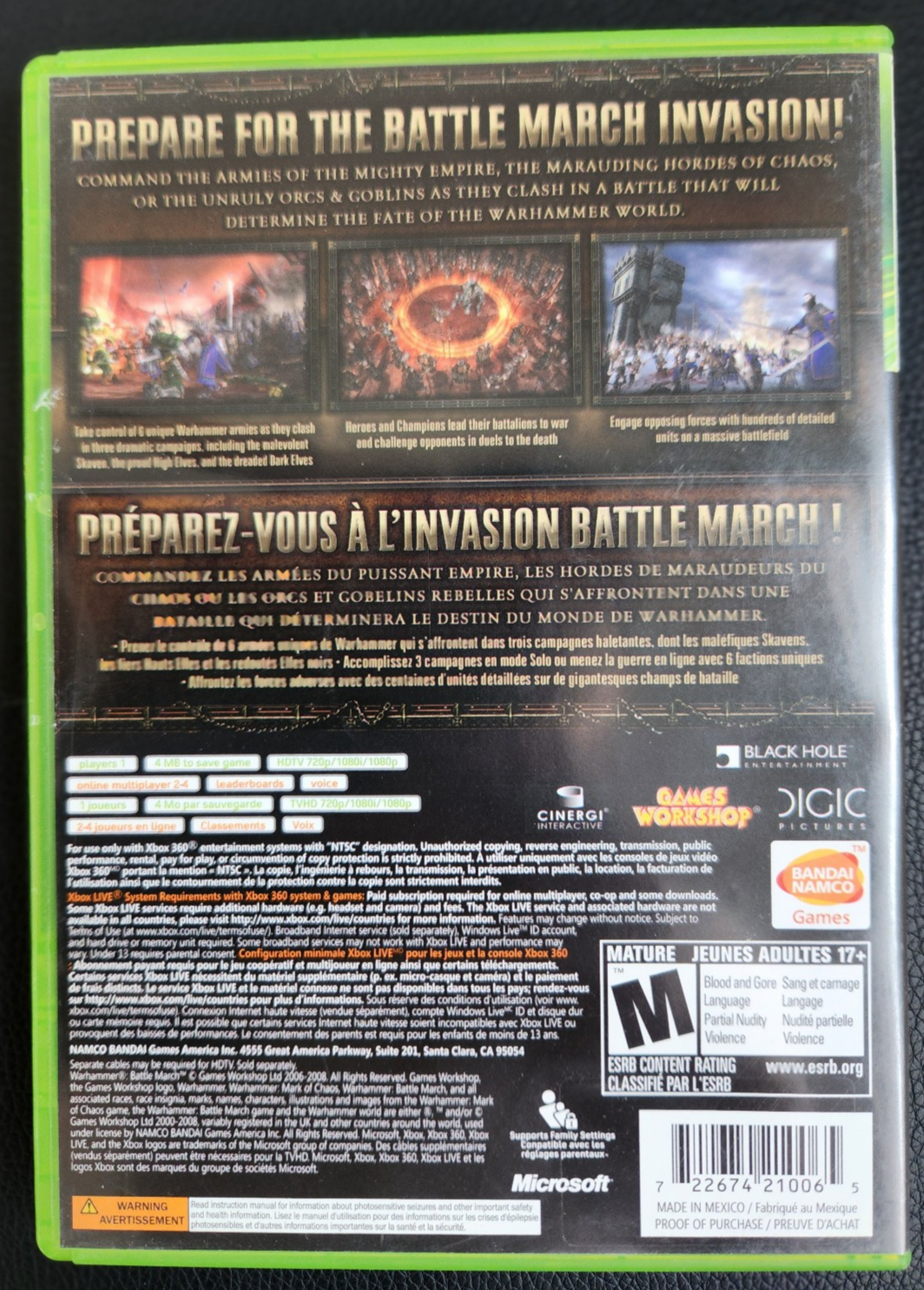 Warhammer Battle March Xbox 360 Strategy RTT Complete w Manual - photo 2