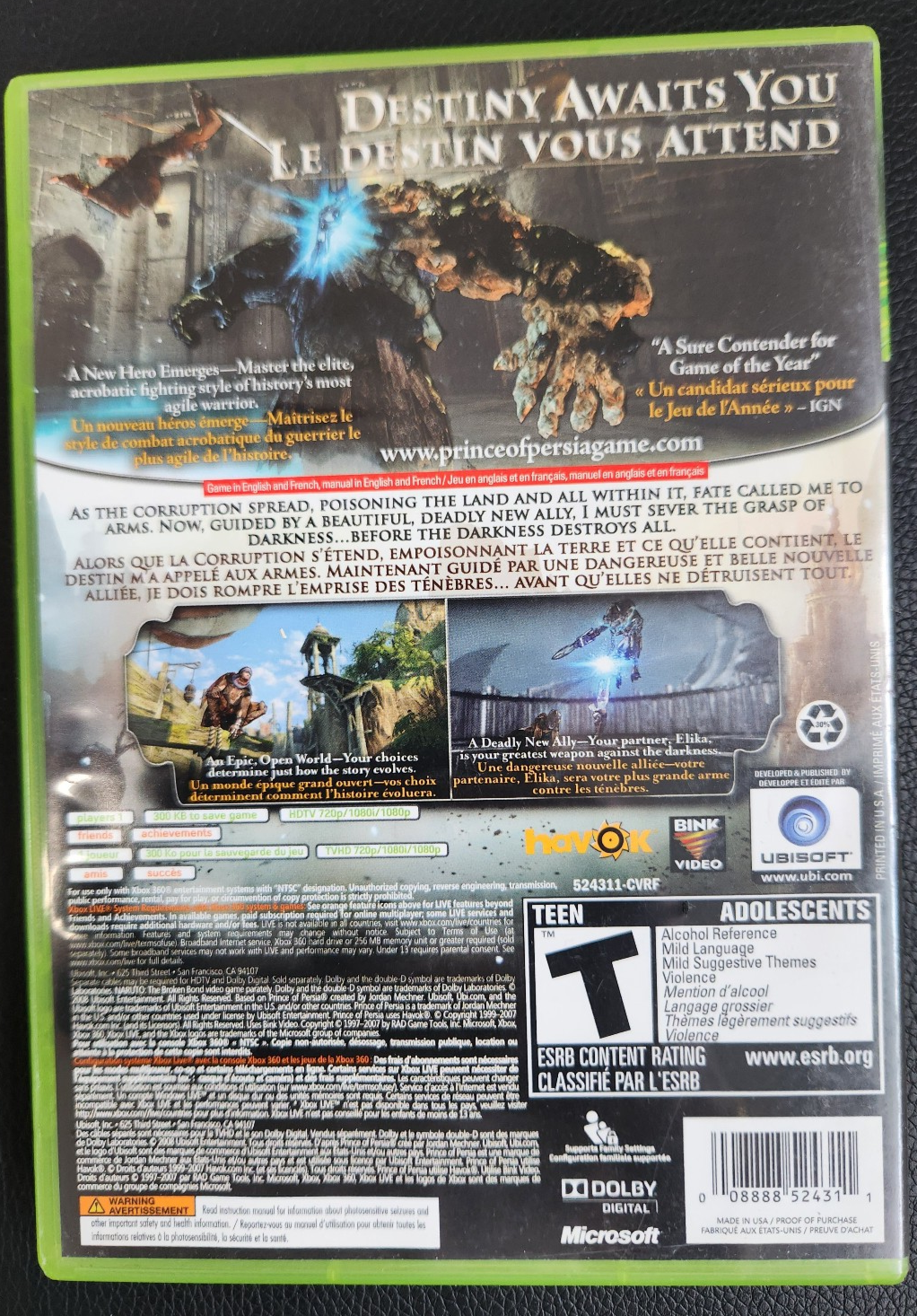 Prince of Persia Xbox 360 Complete CIB Mint Excellent Tested - photo 2