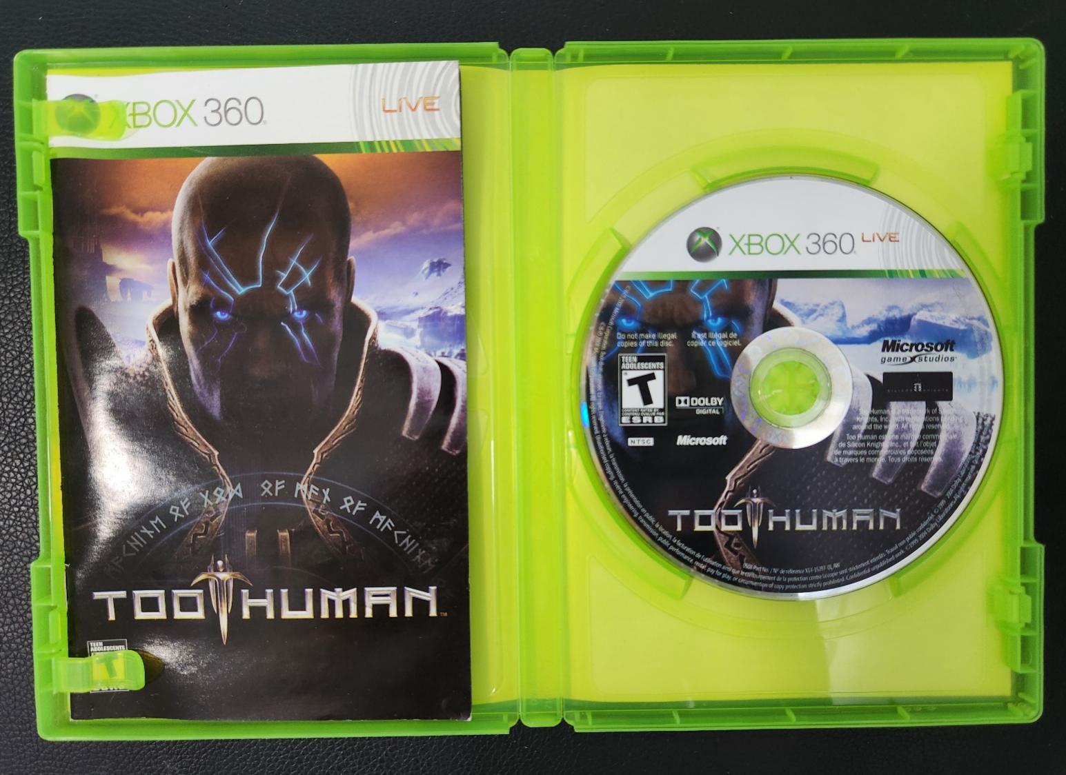 Too Human (Xbox 360, 2008) CIB Complete With Manual, Install Tes - photo 3