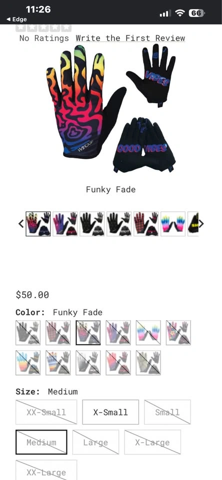 Handup Mountain Bike / BMX Gloves – Rainbow Drip & Checkered "Yi - photo 3