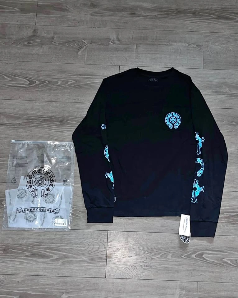 Chrome Hearts Blue Triple Cross Long Sleeve (Black)