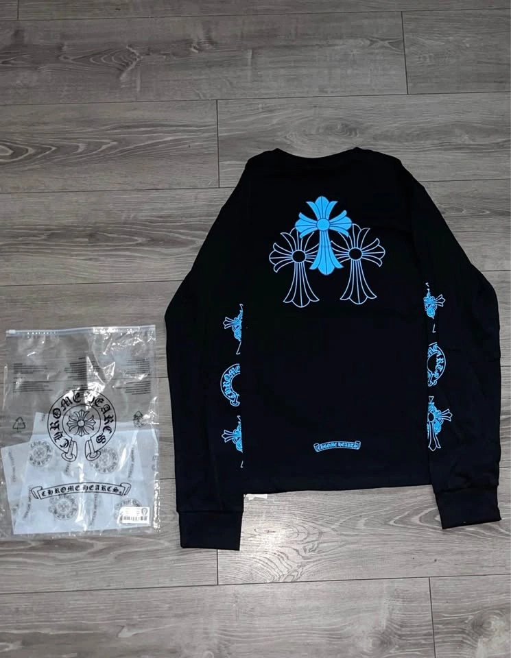 Chrome Hearts Blue Triple Cross Long Sleeve (Black) - photo 2