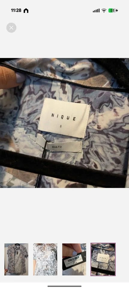 Nique Illusion Print Short Sleeve Men's Button Up Shirt - photo 3
