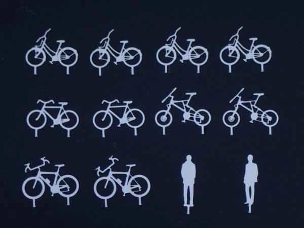 Mini Japanese N-gauge Bicycle Parking Set (10 units) - photo 4
