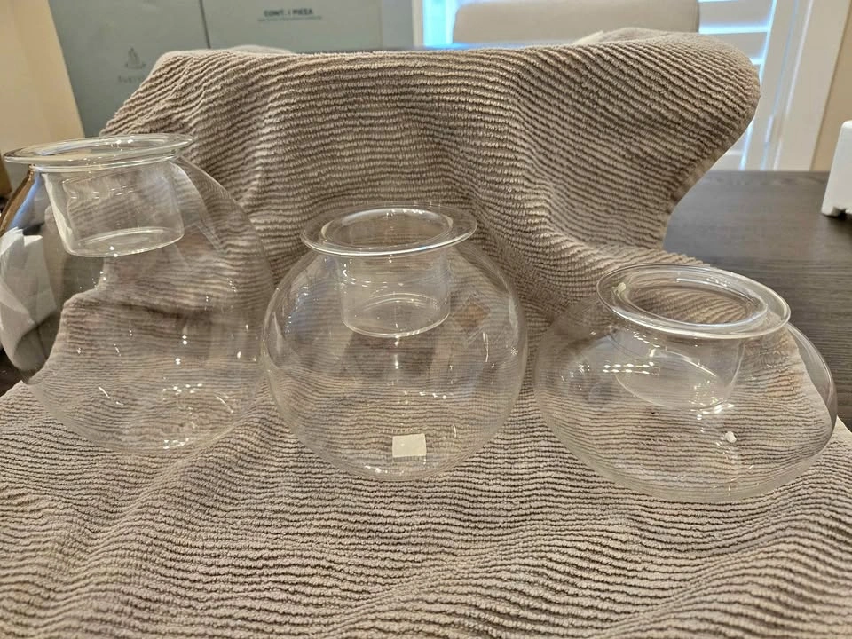 Set of 3 Clear Glass Votive Holders - Partylite