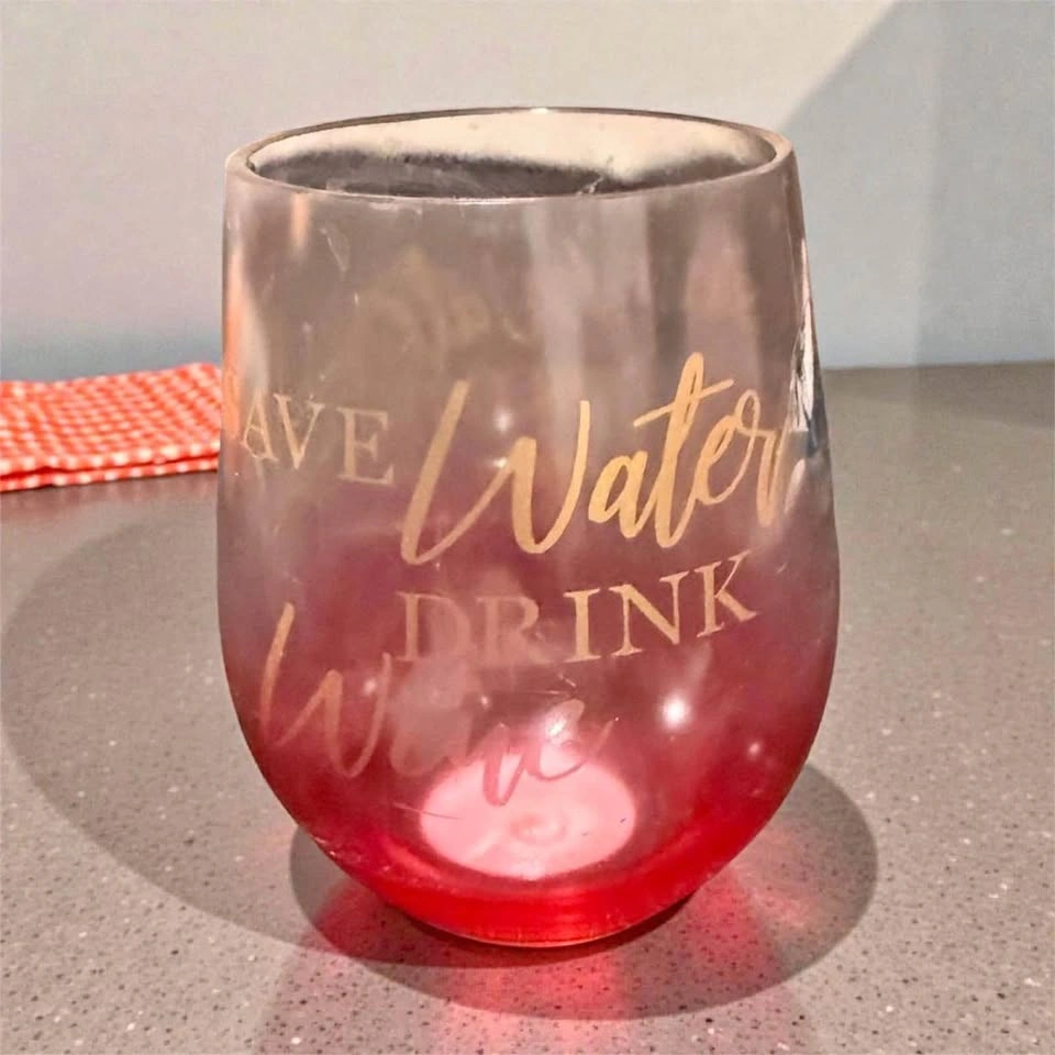 Wine Glass – “Save Water, Drink Wine” Funny Quote Glass