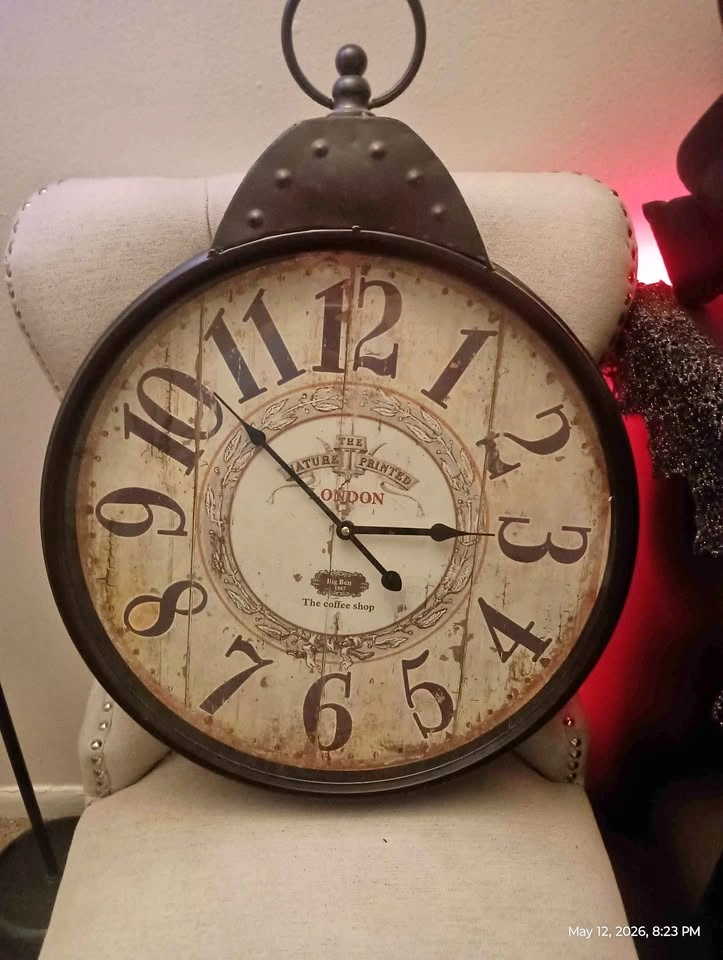 Large Stop Watch Looking Clock