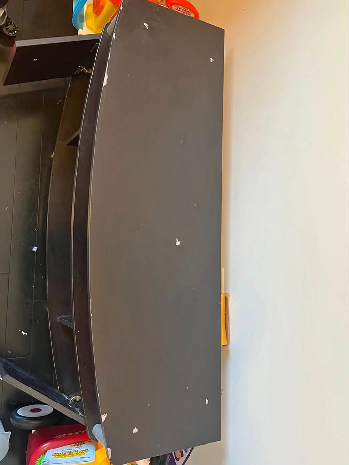 Black Curved TV Stand with Storage
