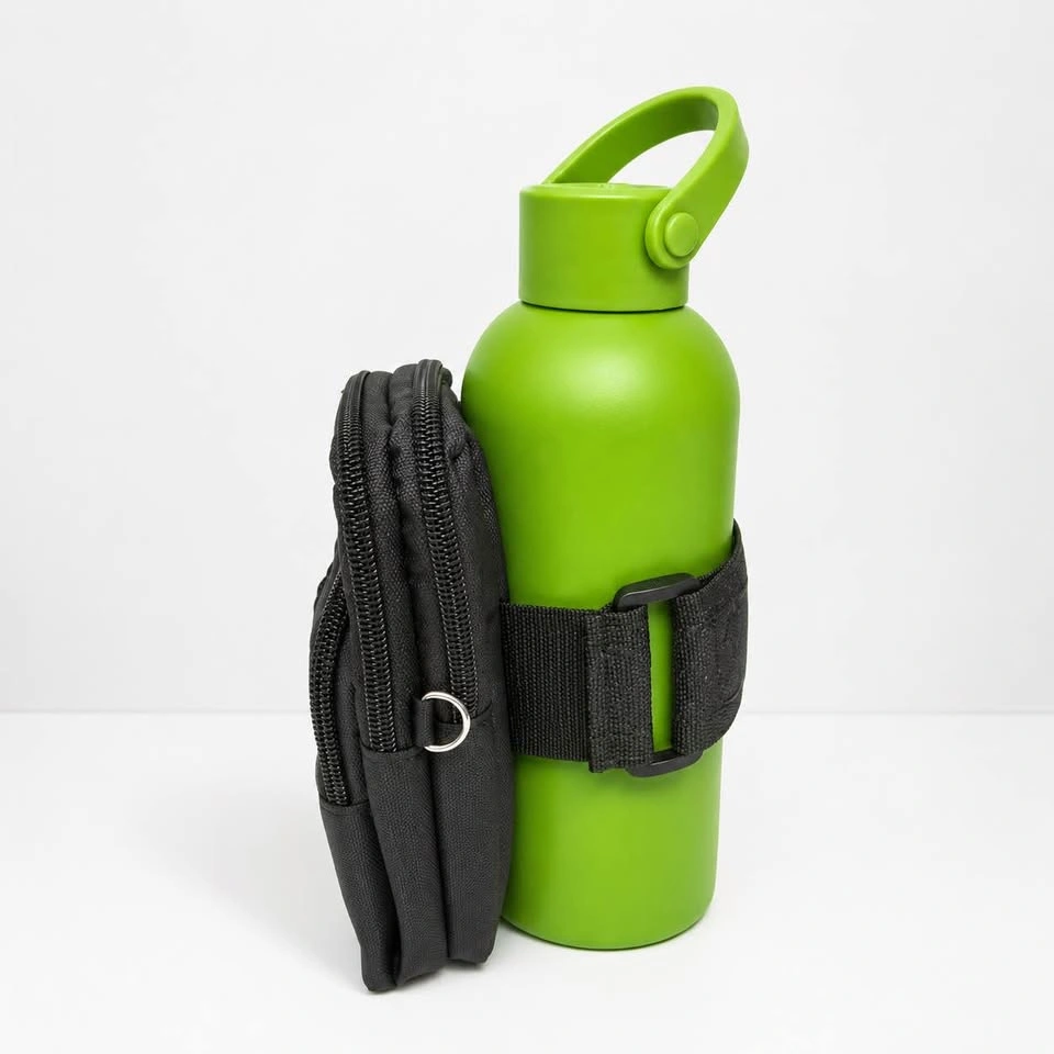 Gym Compact Black Utility Pouch with Bottle Strap - photo 2