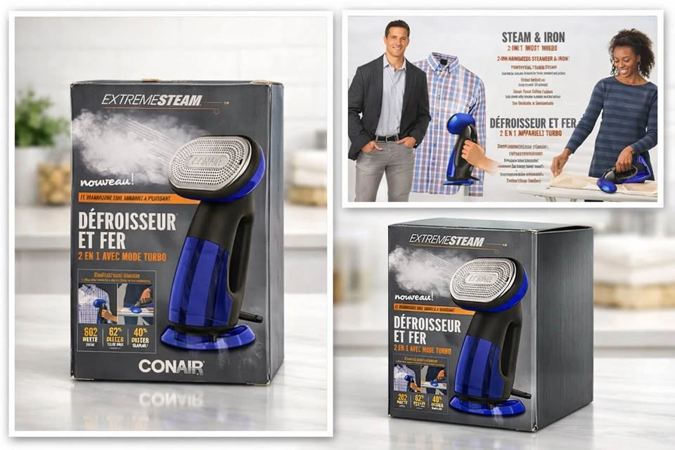 Conair ExtremeSteam Handheld Garment Steamer & Iron 2-in-1 - photo 2