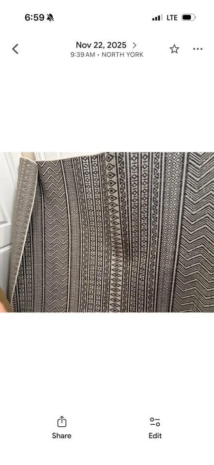 Large Area Rug – Black & Cream Geometric - photo 2