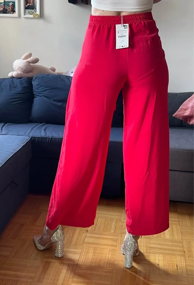 Red flare Zara pants size M BNWT - photo 2