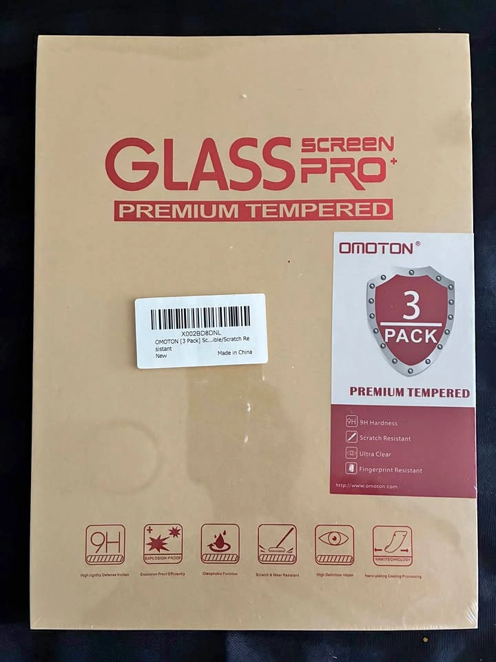 OMOTON 3-pack Tempered Glass Screen Protectors for iPad