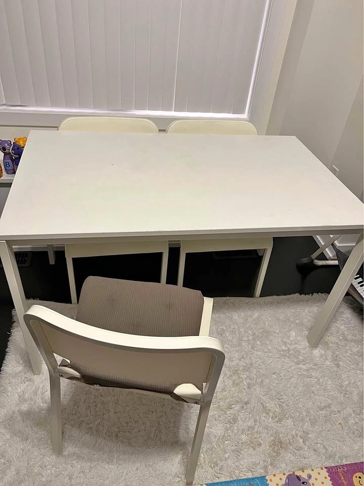 IKEA Melltorp Dining Table w/ 4 chairs & cushions